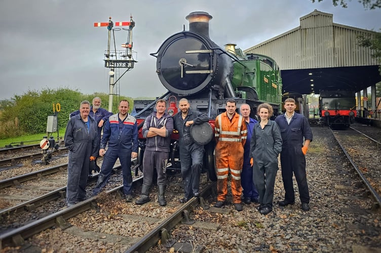 Some of the West Somerset Railway's locomotive cleaning volunteers. PHOTO: Aaron Manley.