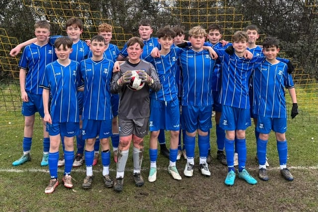 Minehead U14s, back left to right: Sam Taylor-Pitkin, Ewan Stitt, Jacob Fouracre, Toby Payne, Rio Davis, Alex Jones , Jake Delanty-Mitchell; front: Ethan Cockburn, Charlie Bonar, Harry Stone, Reggie High, Zak Goswell, Oli Pravato , Oli Tisbury.
