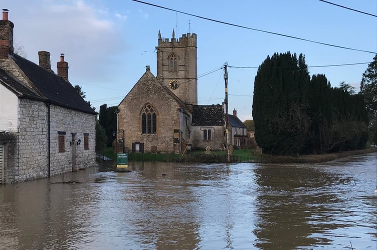 General view of St MaryÕs Church in Mudford, Somerset, during flooding Release date February 10 2025. A local farmer was ÔspookedÕ after coming across suspected human remains following flooding at a graveyard. Stephen Bartlett, 61, was walking around on Wednesday, January 29, after a weekend of heavy flooding when he spotted bones outside his local church. He said: ÒI was walking along and I saw what looked like a legbone sticking out, then when I looked down on the ground, actually on the road, I found an ulna, an arm bone, and a collarbone. ÒI couldnÕt leave them there on the road sticking out, because they could end up being washed away in the next flood.Ó The former soldier, who served in the Balkans, said he knew exactly what he was looking at when he came across the remains outside St MaryÕs Church in his hometown of Mudford, Somerset. Stephen says he thinks the bones could belong to multiple people. He has now reported the findings to police.