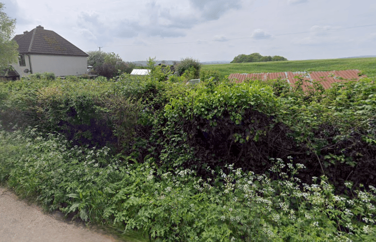 The higher Heathfield site where five new properties are proposed to be built