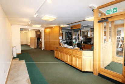 Inside the empty former National Park Centre premises in Dulverton. PHOTO: Webbers.