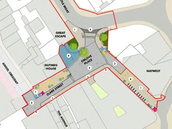 Plans for the Clare Street section of the Celebration Mile in Bridgwater (Graphic: Macgregor Smith Landscape Architects)