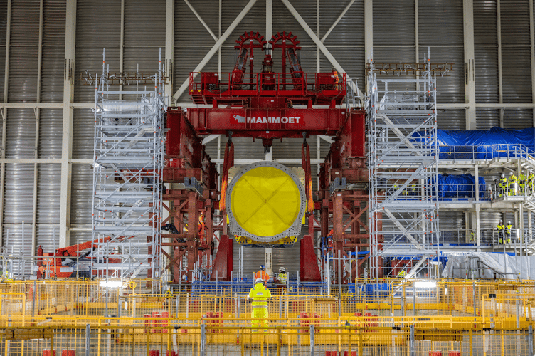 Weighing more than 450 tonnes and measuring 40 feet long, Hinkley Point C's stator is the largest electricity generator ever constructed. PHOTO: EDF.