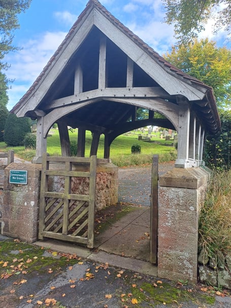Minehead Cemetery's historic lychgate is undergoing restoration. PHOTO: MTC.