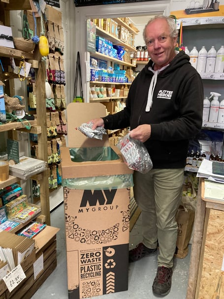 Keith Hunt, owner of Minehead eco shop Our Precious Earth, is a finalist in a national small business green awards scheme.