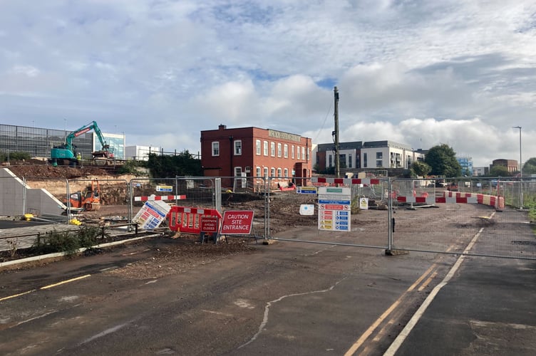Construction work on the northern boulevard within the Firepool site on Canal Road in Taunton