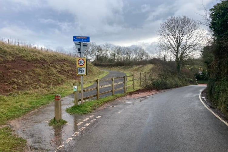 Entrance to the Steam Coast Trail on Blue Anchor Road in Washford