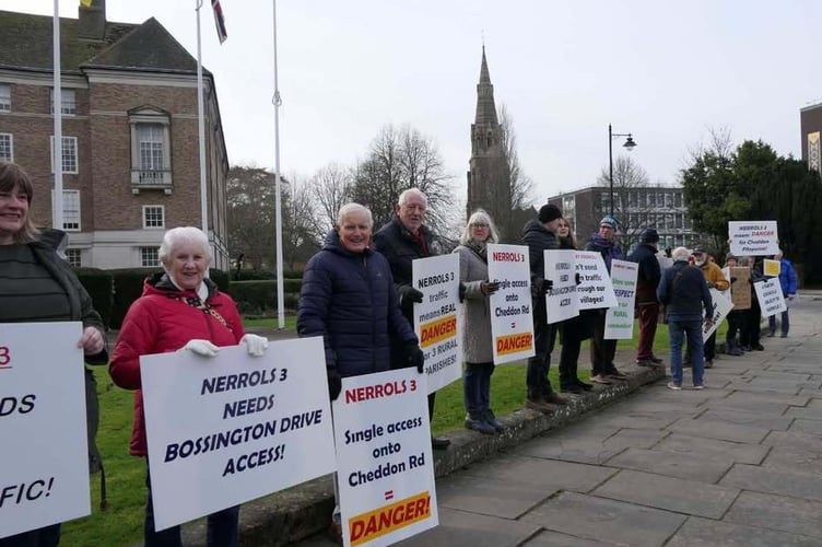 Protesters Against The Nerrols Farm Development Outside County Hall In Taunton