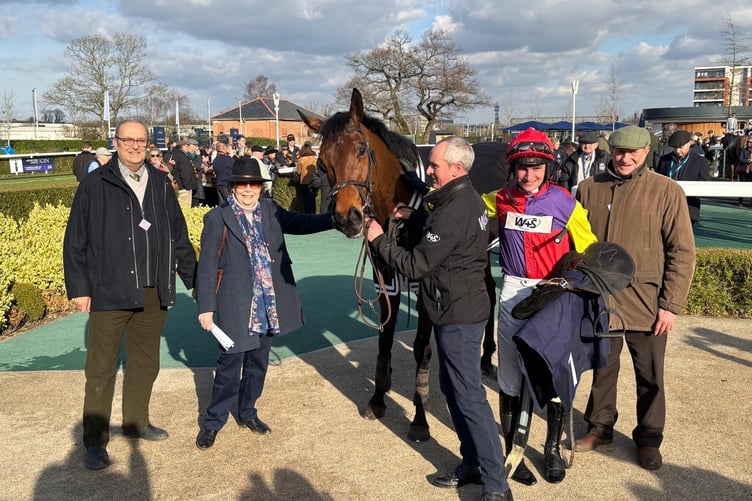 Jurancon in the winners enclosure with winning connections and jockey Jack Tudor