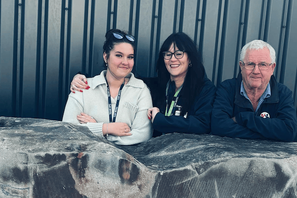 Three generations of the Roberts family working at Hinkley Point C (left to right) Grace, Nichola, and Simon.