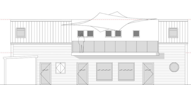 A drawing of how the new Pool House for Wivey Pool will look.