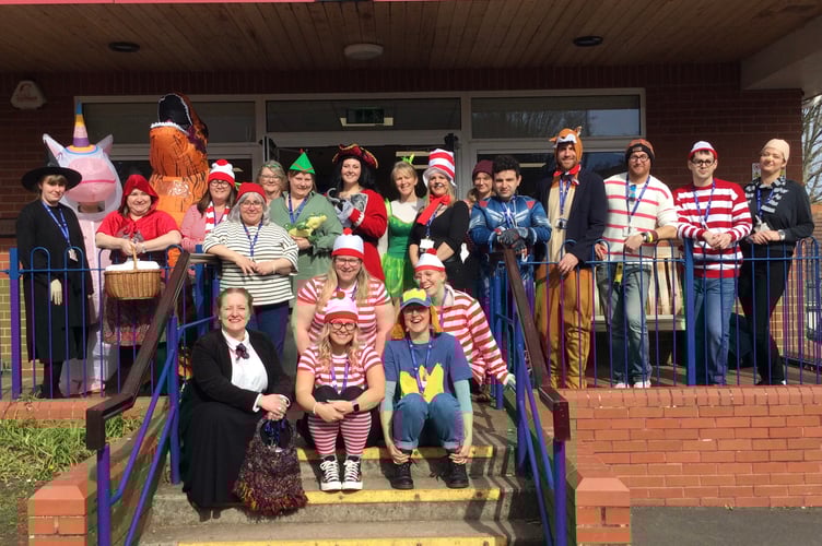 A bunch of Wallies was seen teaching at Minehead Middle School during World Book Day.