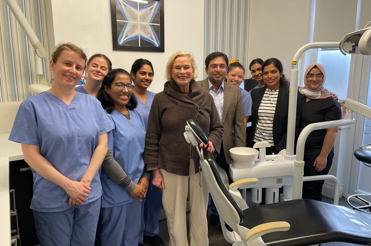 Tiverton and Minehead MP Rachel Gilmour with staff from Ponsford 59 Dental Practice (Photo: Benet Allen)
