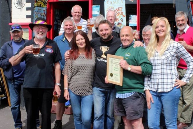 Previous celebrations at Pebbles Tavern, Watchet, which is a regular cider pub of the year winner in Somerset. PHOTO: CAMRA.