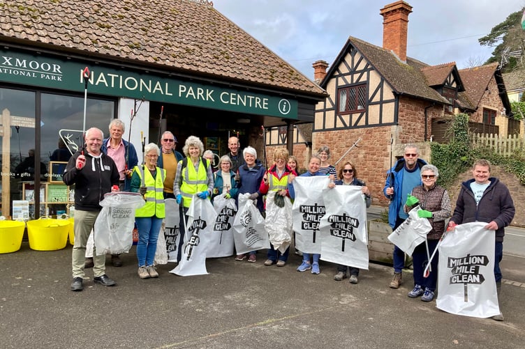 Some of the volunteers who joined a Plastic Free Exmoor-led clean up in Dunster.