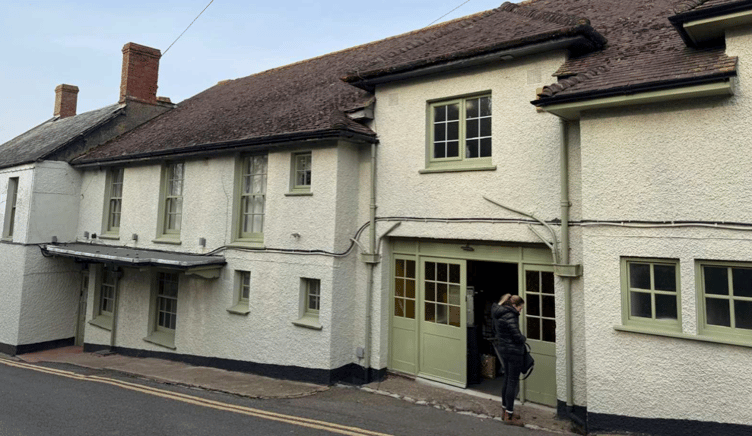 The doorway off Cleeve Hill which will be used if a planning application is approved for a shop in the Blue Anchor Hotel. PHOTO: Architectural Studio SW.