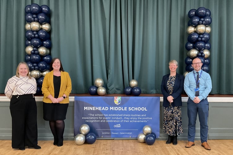 Minehead Middle School leaders (left to right) deputy headteacher and SENDCo Lynn Robson, headteacher Laura Mackie, assistant head Ruth Bulpin, and assistant head Alex Dyer.