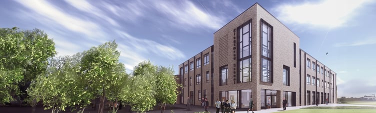 A computer generated image of how Kingsmead School, Wiveliscombe, will look when rebuilding is completed.