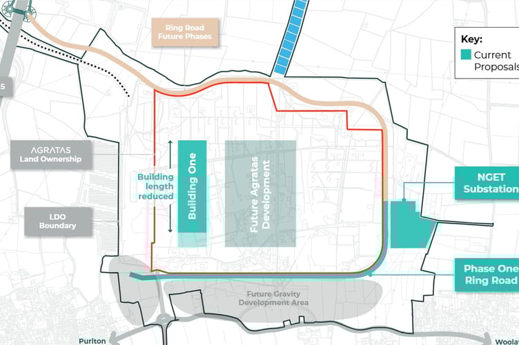 Plans for the ring road and M5 new junction at the Agratas gigafactory in Puriton (Image: Agratas)