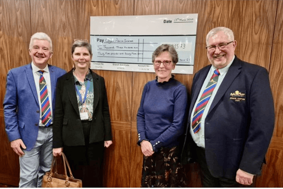 A cheque for £10,335 was presented at the club's AGM to Citizens Advice Somerset, the proceeds of the 2024 Captains Charity, and pictured, left to right: are Charles St George, club captain 2024, Angela Kerr, chief executive CAS, Liz How, ladies captain 2024, and Gary Jackson, members committee secretary.
