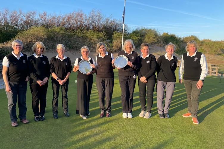 Minehead Ladies who won both handicap sections in three-way match against Taunton & Pickeridge and Enmore 
