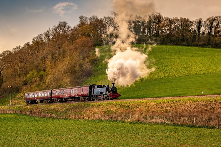Hudswell Clarke 0-6-0T no.1857 will be one of 10 steam locomotives taking part in this year's spring gala on the West Somerset Railway. PHOTO: Mike Lanning.