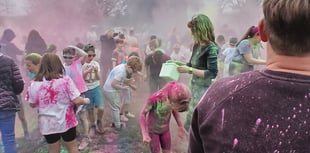 School's riot of colour as pupils fund-raise for new teaching space