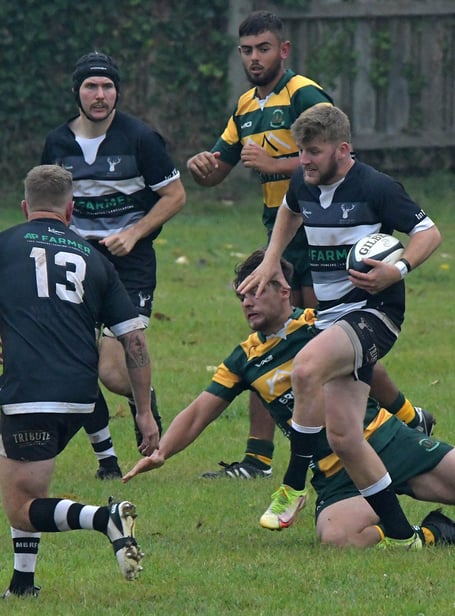 Jacob Gower with the ball