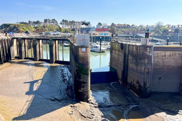 Watchet Marina's gate is now working manually. PHOTO: Western Marinas Ltd.