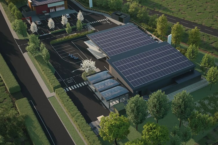 A computer generated image of how the Forelle service station off the A39 near Minehead would look. IMAGE: Forelle Estates.