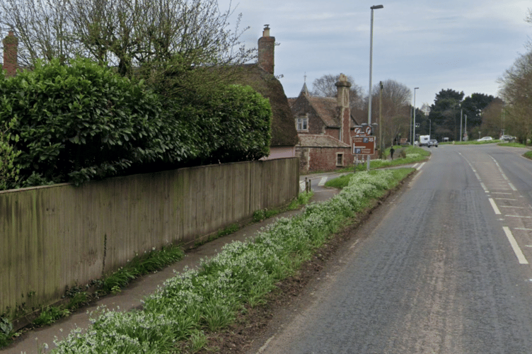The stretch of cycleway about to be completed on the A39 through Dunster. PHOTO: Google Maps.