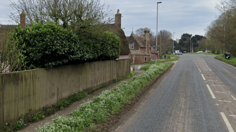 The stretch of cycleway about to be completed on the A39 through Dunster. PHOTO: Google Maps.