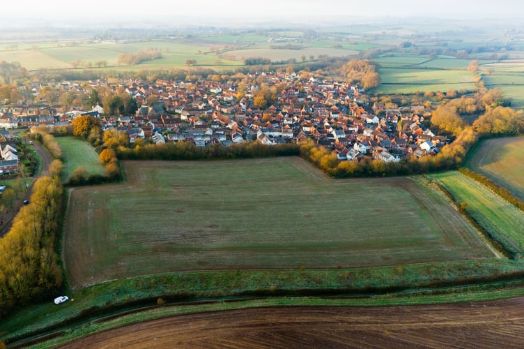 Planned site of 80 new homes on Dene Road in Cotford St. Luke