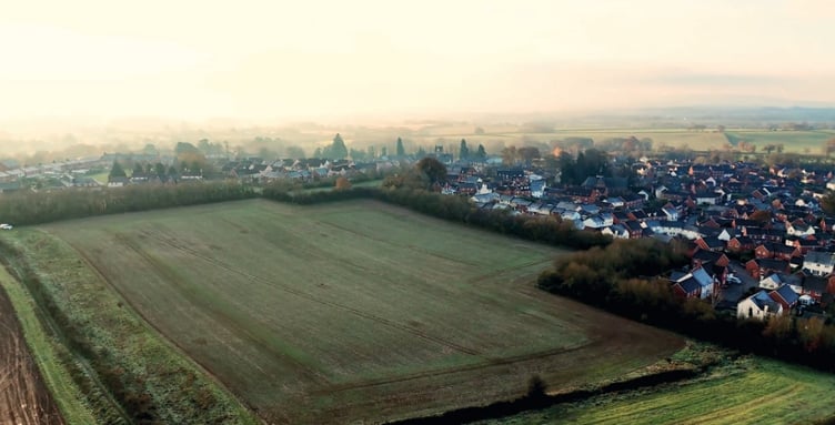 Planned site of 80 homes and takeaway on Dene Road in Cotford St. Luke
