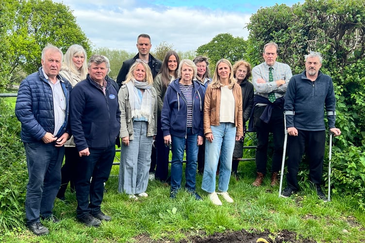 Some of the group of residents in Ellicombe, Minehead, who are fighting plans for a roadside service station off the A39 roundabout.