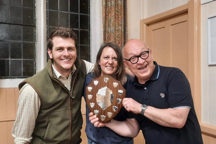 Sharing West Somerset Brass Band bandsman of the year were (left to right) Kieren Berry, Kath Mann, and Michael Butcher. PHOTO: WSBB.