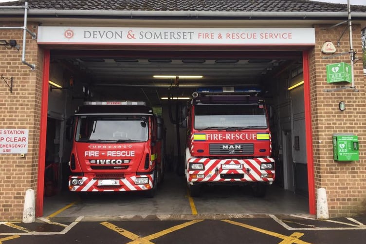 Minehead firefighters and colleagues from Williton tackled a bungalow fire caused by solar panel equipment. PHOTO: DSFR.