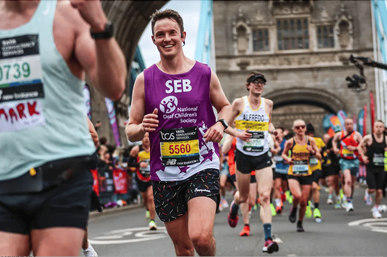 Edward Cleere, from Minehead, running in the London Marathon.