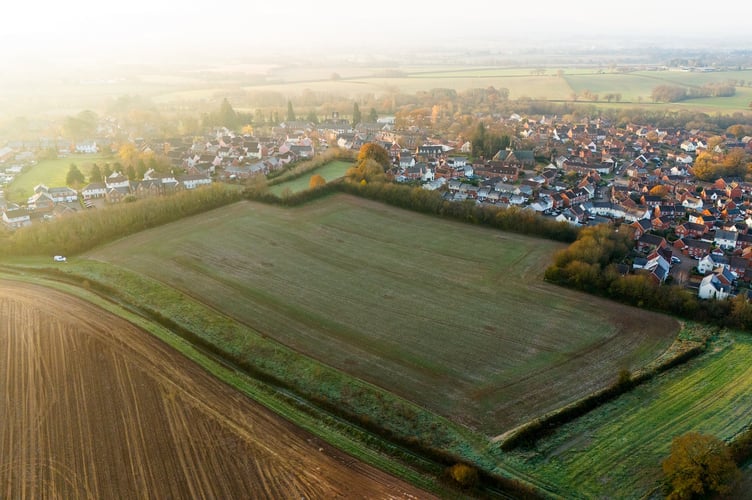 The site in Cotford St Luke that will consist of 80 new homes