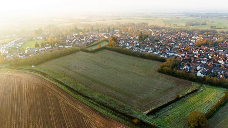 The site in Cotford St Luke that will consist of 80 new homes
