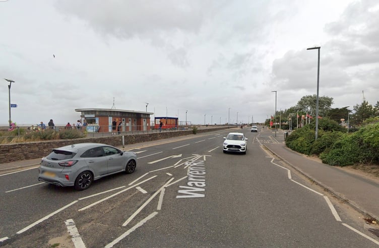 Police are appealing for information after two men smashed the windows of a car parked on Warren Road, Minehead