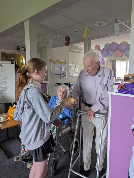 Danesfield School recently visited residents at Croft House Care Home, Williton