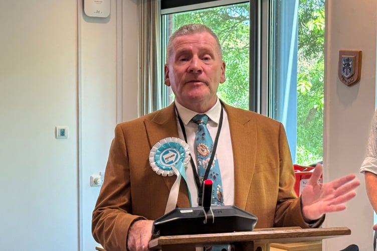 Victorious Reform UK candidate for Tiverton East Neale Stephen Peter Raleigh