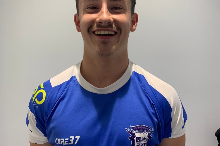 Matt Trump - close to scoring for Minehead in the second half