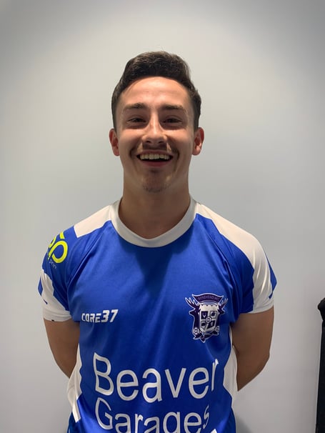 Matt Trump - close to scoring for Minehead in the second half