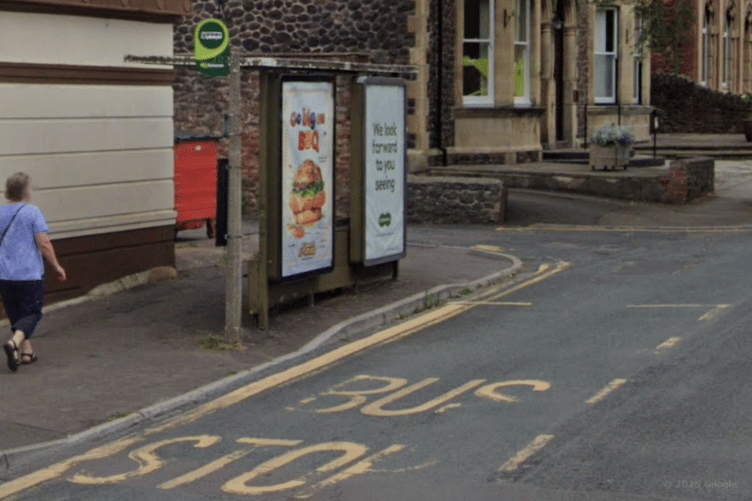 An old bus shelter in Minehead's Banks Street is one of three in the town which will be replaced. PHOTO: Google Maps.