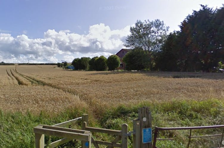Planned site of 170 homes seen from Vicarage Street in Woolavington