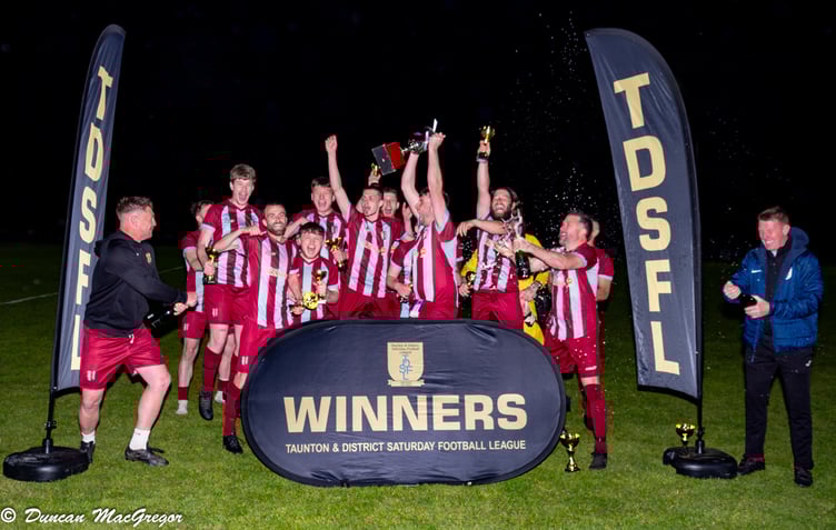 Alcombe celebrate their Gardner Trophy victory