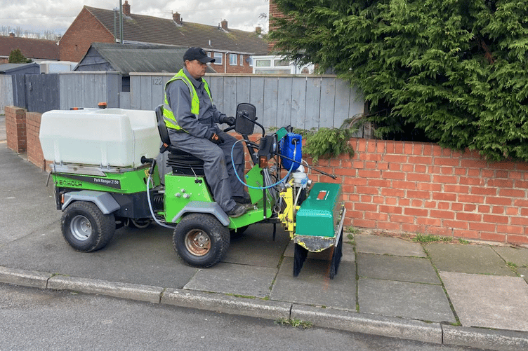 Specialists from Complete Weed Control are working with Minehead Town Council to keep the town's streets clear.