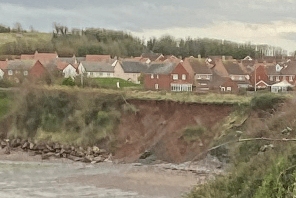 Homes in Doniford, near Watchet, have been exposed by coastal erosion.